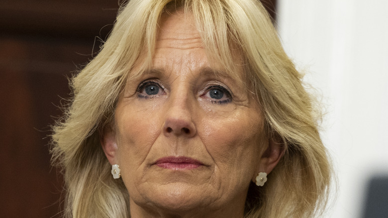 First Lady Jill Biden looking serious on May 24, 2022