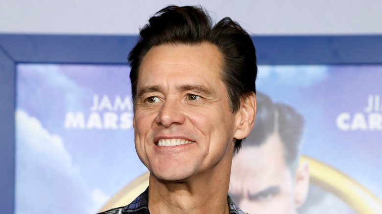 Jim Carrey on the red carpet of a movie premiere