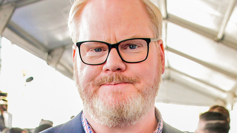 Jim Gaffigan posing on the red carpet