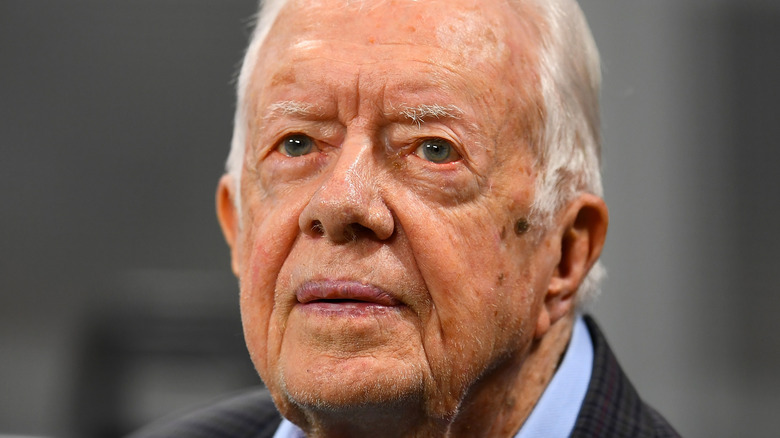 Jimmy Carter staring up