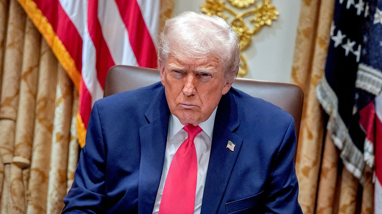 Donald Trump during a cabinet meeting