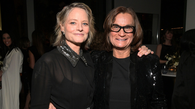 Jodie Foster and Bonnie Stoll smiling