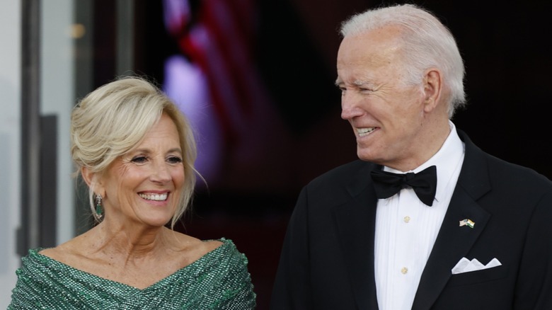 Jill Biden and Joe Biden smiling