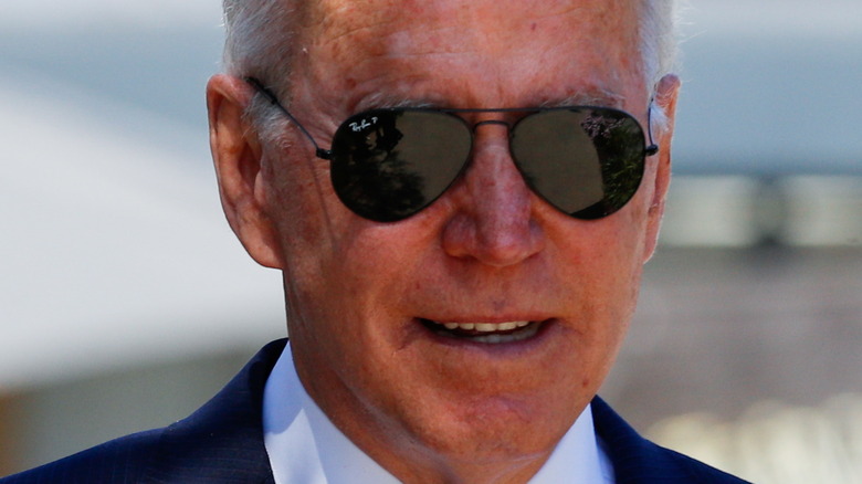 President Biden wearing sunglasses