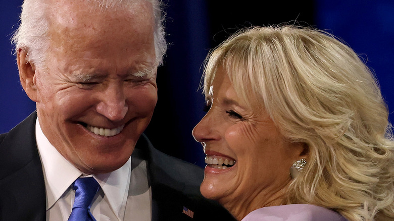 Joe and Jill Biden laughing 