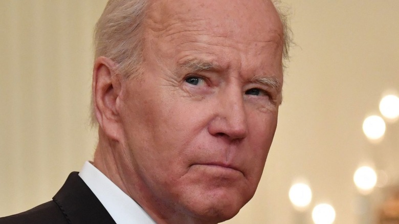 Joe Biden looking to the side 