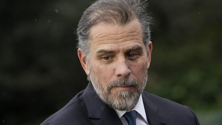 Hunter Biden looking down