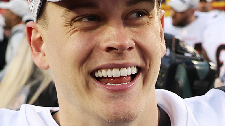 Joe Burrow smiling and laughing