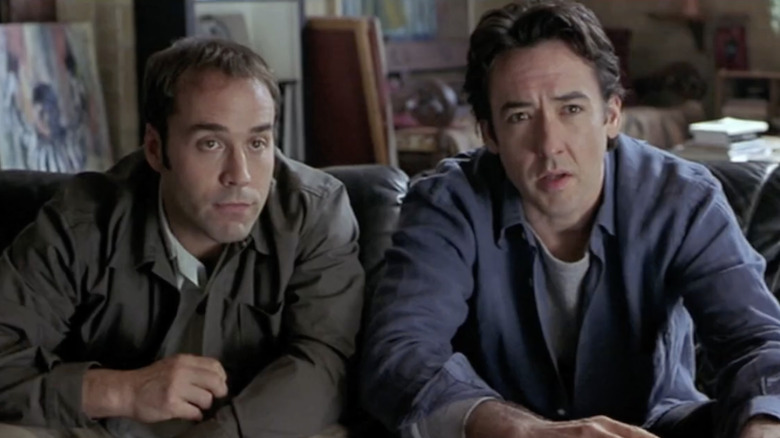 Jeremy Piven and John Cusack acting in a scene from Serendipity.