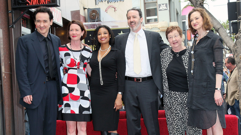 John Cusack, Ann Cusack, Bill Cusack, and Joan Cusack posing together in 2012