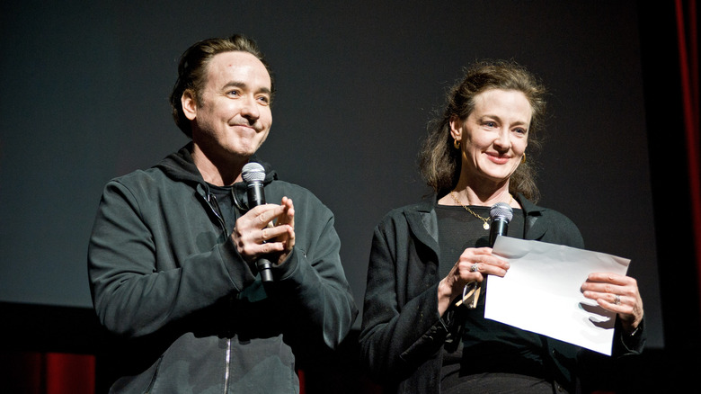 John Cusack and Joan Cusack on stage in 2013