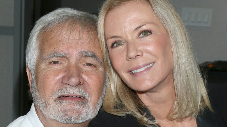 John McCook and Katherine Kelly Lang cuddling up