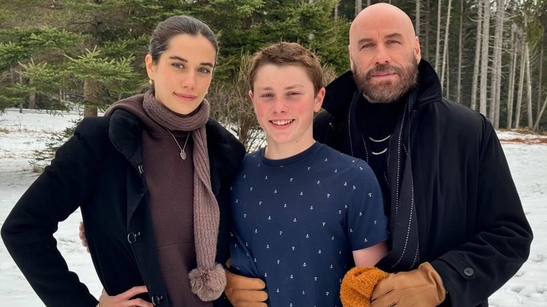 Ella, Benjam, and John Travolta on New Years Day 2025