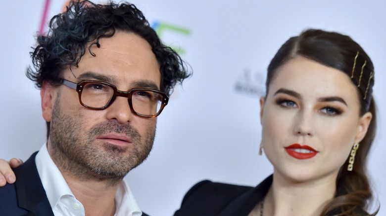Johnny Galecki and Alaina Meyer attend the 26th Annual Race to Erase MS Gala in Beverly Hills, CA (2019)