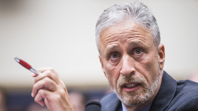 Jon Stewart points something out