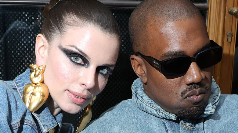 Kanye West and Julia Fox pose for a photo