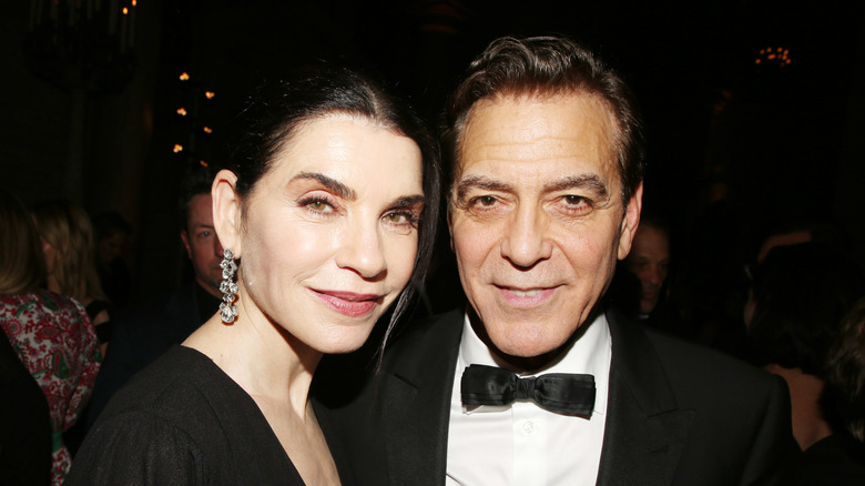 Julianna Margulies and George Clooney at the afterparty for "Good Night and Good Luck"