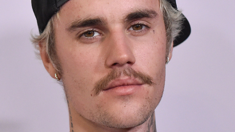 close up of Justin Bieber's face