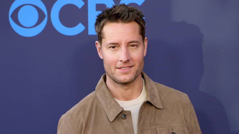 Justin Hartley smiling at CBS event