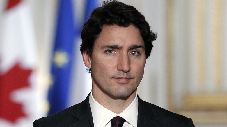 Justin Trudeau stares into the camera