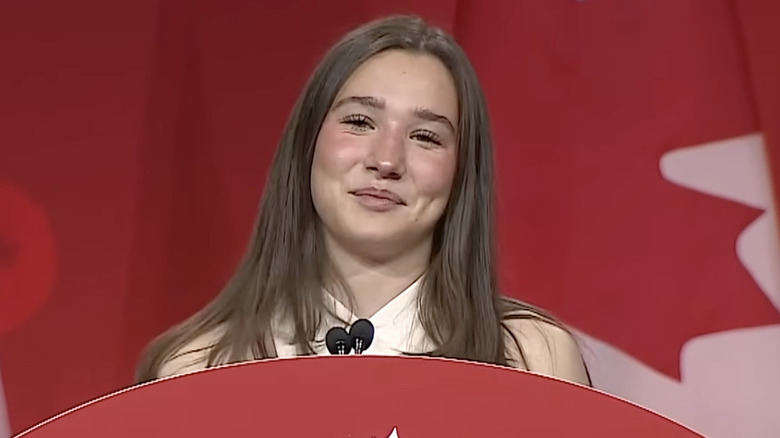 Ella-Grace Trudeau at the Liberal leadership race event