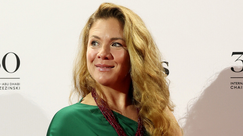 Sophie Trudeau smiling in a green dress at Forbes' International Women's Day Awards.