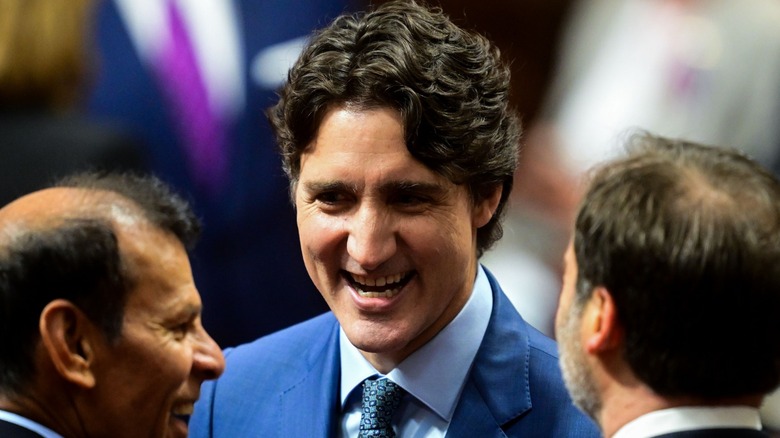 Justin Trudeau greets people at the first session of the 45th Parliament of Canada in Ottawa (2025)