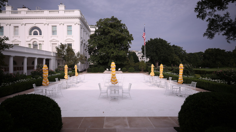 Paved White House Rose Garden