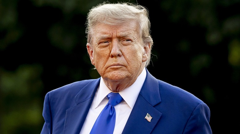 Donald Trump arrives for a NATO dinner in The Hague, Netherlands (2025)