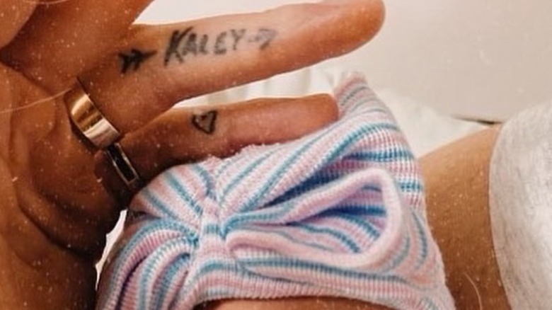 Tom Pelphrey's Kaley tattoo on his finger.