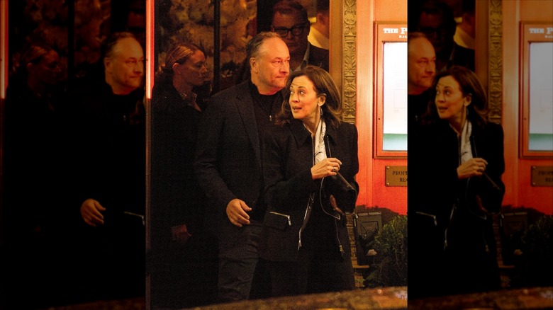Doug Emhoff and Kamala Harris seen leaving The Polo Bar in NYC