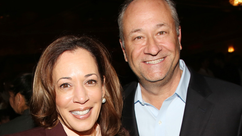 Kamala Harris and Doug Emhoff attending a Broadway show