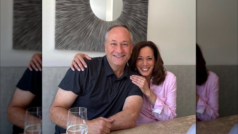 Doug Emhoff and Kamala Harris smiling together