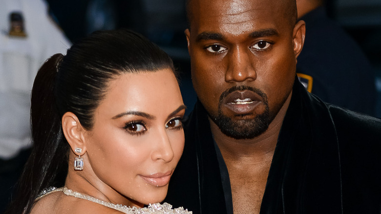 Kim Kardashian and Kanye West on the red carpet