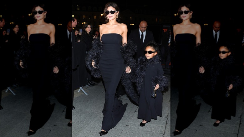 Kylie Jenner and Stormi Webster at the Valentino Haute Couture Spring/Summer 2024 show