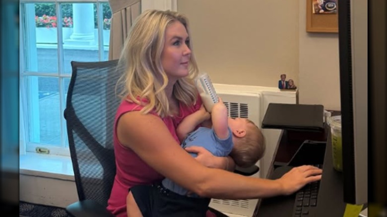 Karoline Leavitt holding her baby