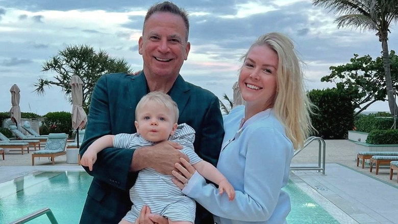 Nicholas Riccio, Karoline Leavitt, and their son, Niko in Palm Beach