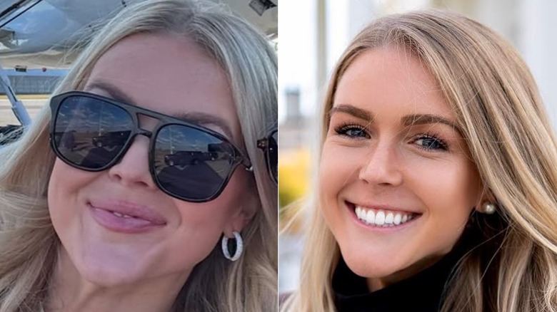 Side-by-side photos of Karoline Leavitt smiling
