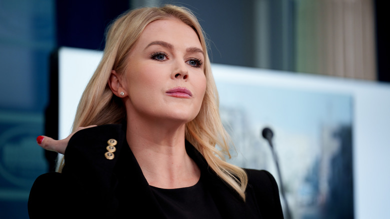 Karoline Leavitt looking stoic