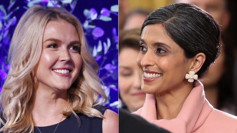 Split image of Karoline Leavitt and Usha Vance