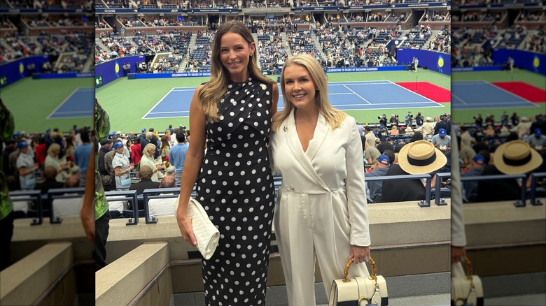 Margo Martin and Karoline Leavitt posing at the U.S. Open