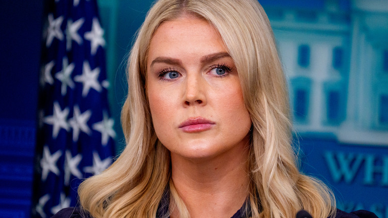 Karoline Leavitt looking concerned