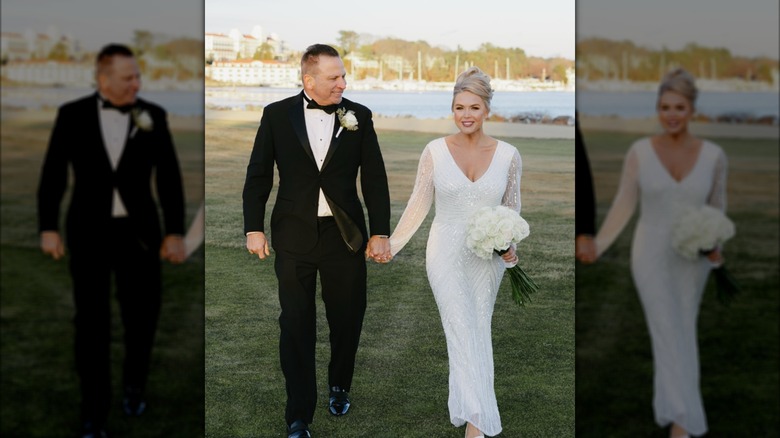 Nicholas Riccio and Karoline Leavitt on their wedding day