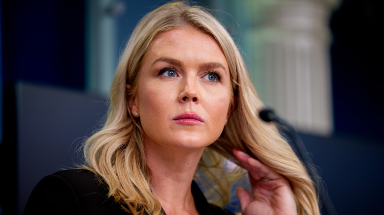 Karoline Leavitt looking serious