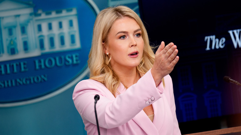 Karoline Leavitt during a daily press briefing