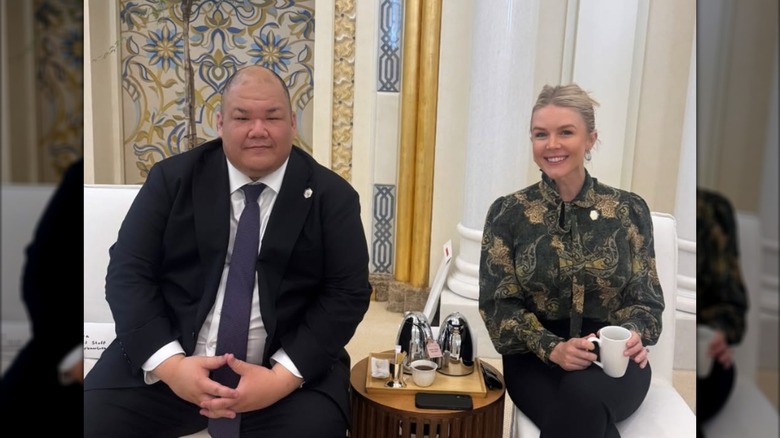 Steven Cheung and  Karoline Leavitt visiting the UAE.