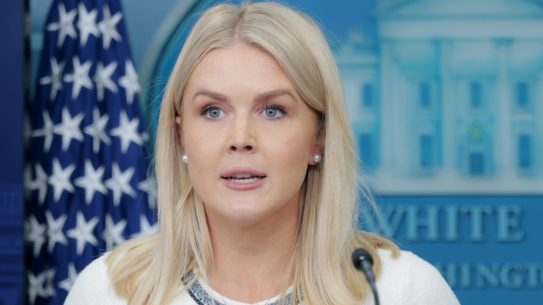 Karoline Leavitt looking like a deer in headlights