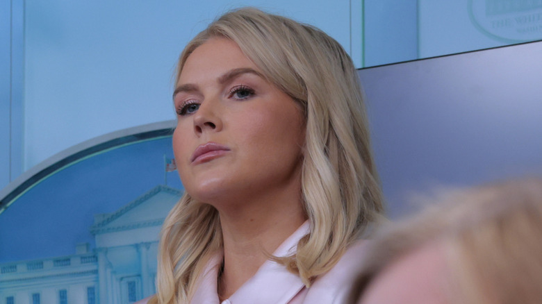 Karoline Leavitt pursing her lips