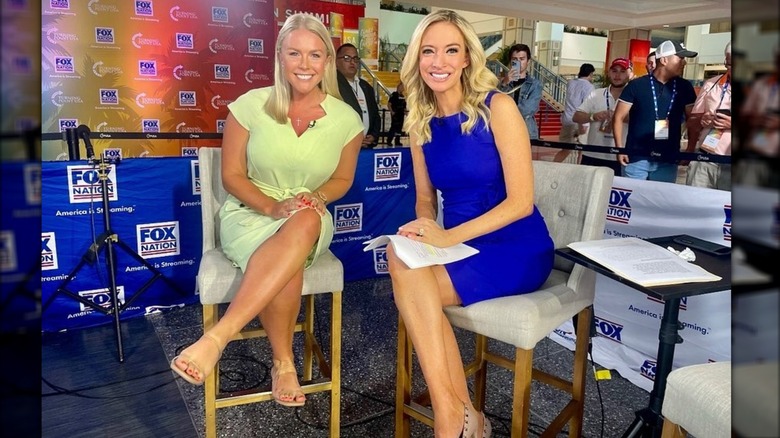 Karoline Leavitt smiling with Kayleigh McEnany