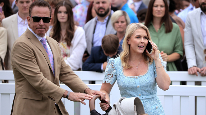 Karoline Leavitt and Nicholas Riccio attending a White House event